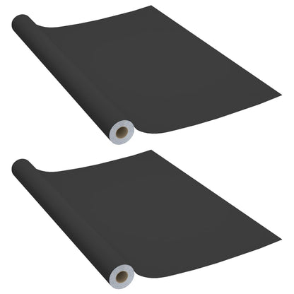 Láminas autoadhesivas para muebles 2 uds Negro 500x90 cm PVC