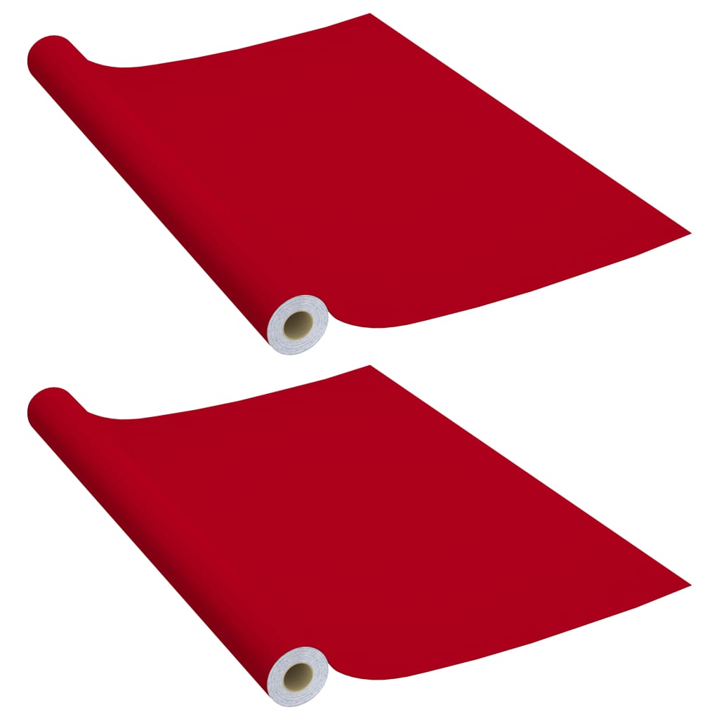 Films autoadhésifs pour meubles 2 pcs Rouge 500x90 cm PVC