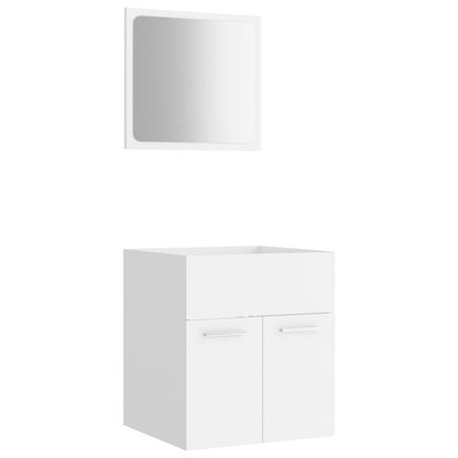 Ensemble de meubles de salle de bain 2 pcs Blanc Aggloméré