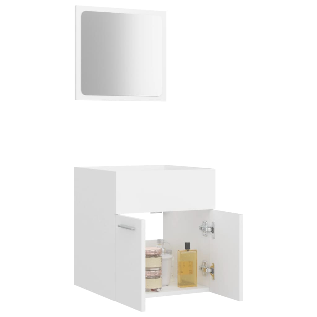 Ensemble de meubles de salle de bain 2 pcs Blanc Aggloméré