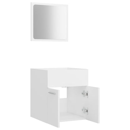 Ensemble de meubles de salle de bain 2 pcs Blanc Aggloméré