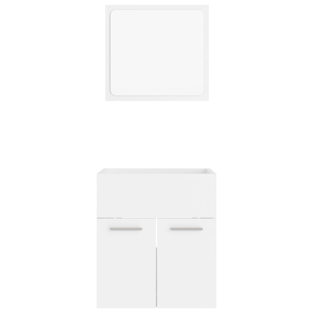 Ensemble de meubles de salle de bain 2 pcs Blanc Aggloméré