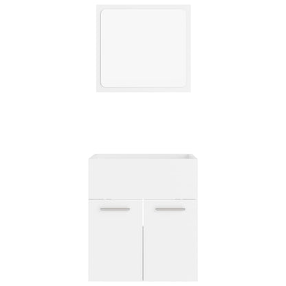 Ensemble de meubles de salle de bain 2 pcs Blanc Aggloméré