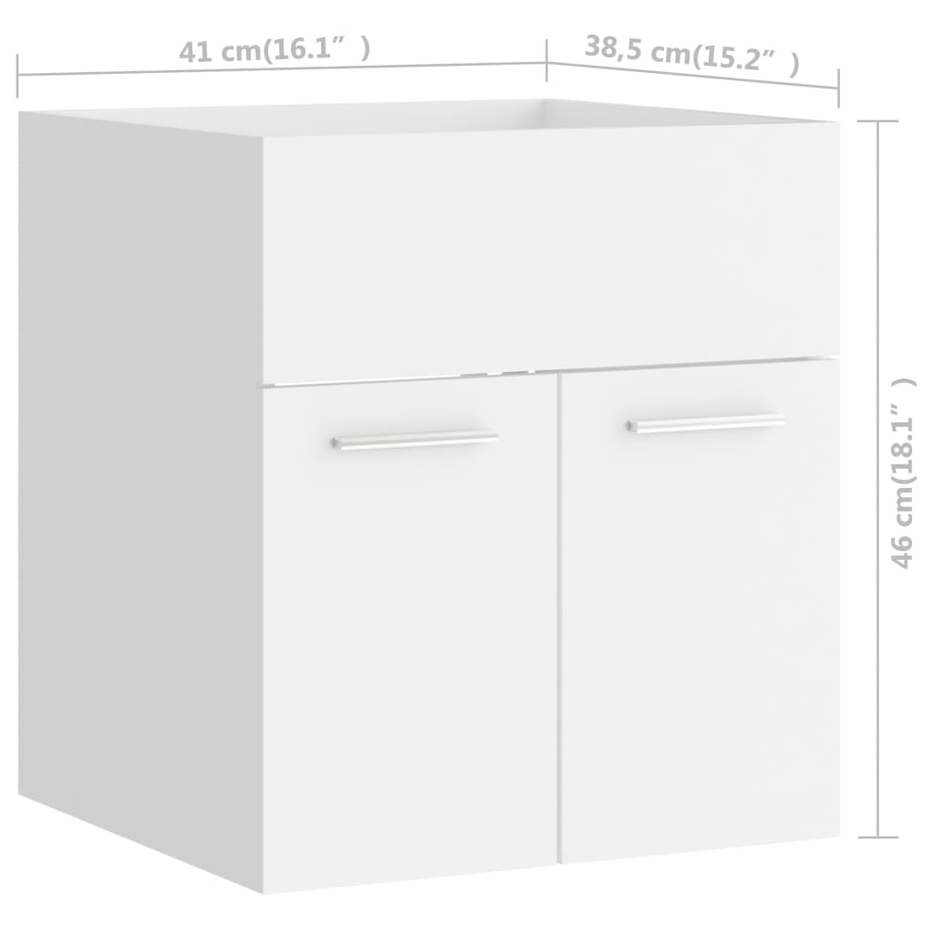 Ensemble de meubles de salle de bain 2 pcs Blanc Aggloméré