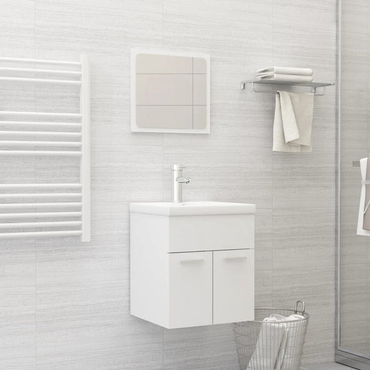 Ensemble de meubles de salle de bain 2 pcs Blanc Aggloméré