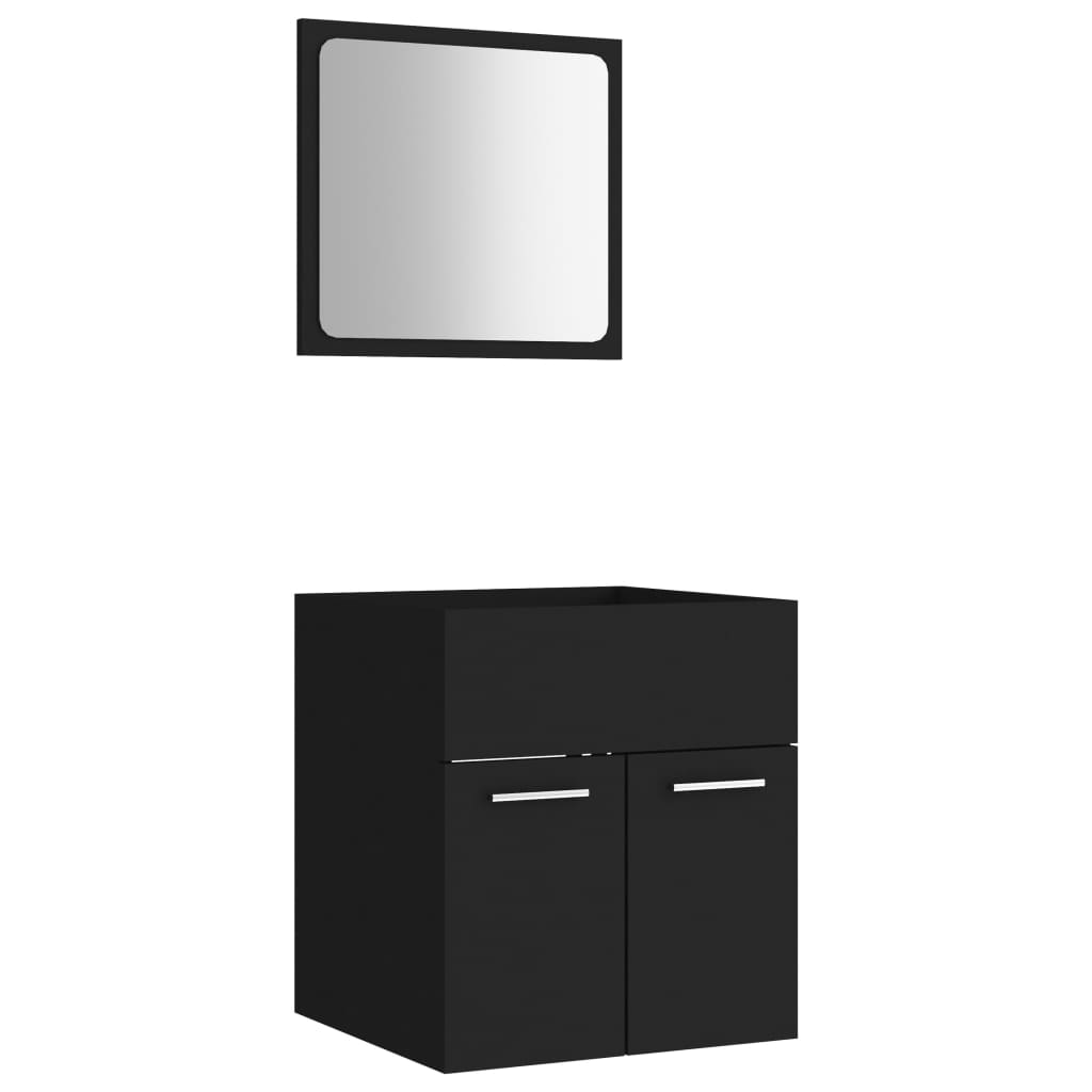 Conjunto mueble de baño 2 piezas aglomerado negro