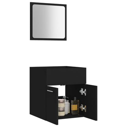 Conjunto mueble de baño 2 piezas aglomerado negro