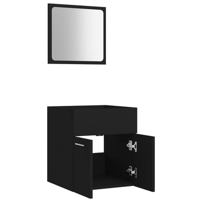 Conjunto mueble de baño 2 piezas aglomerado negro