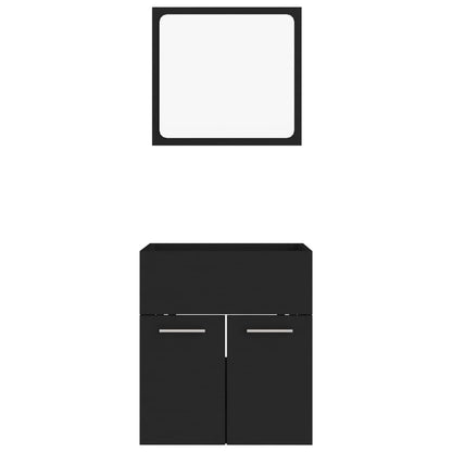 Conjunto mueble de baño 2 piezas aglomerado negro