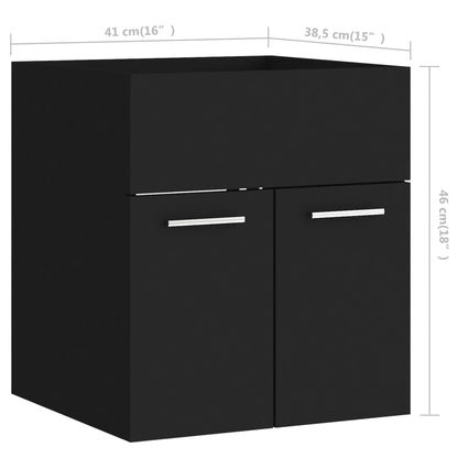 Conjunto mueble de baño 2 piezas aglomerado negro