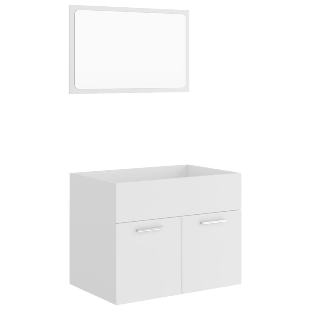 Ensemble de meubles salle de bain 2 pcs Blanc Bois d'ingénierie