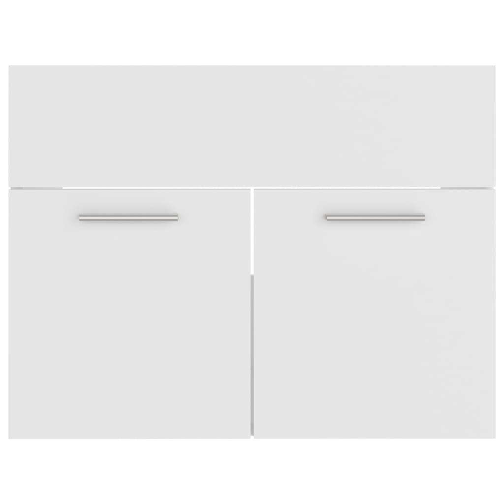 Ensemble de meubles salle de bain 2 pcs Blanc Bois d'ingénierie