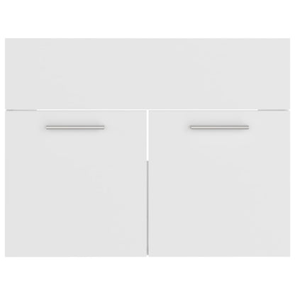 Ensemble de meubles salle de bain 2 pcs Blanc Bois d'ingénierie