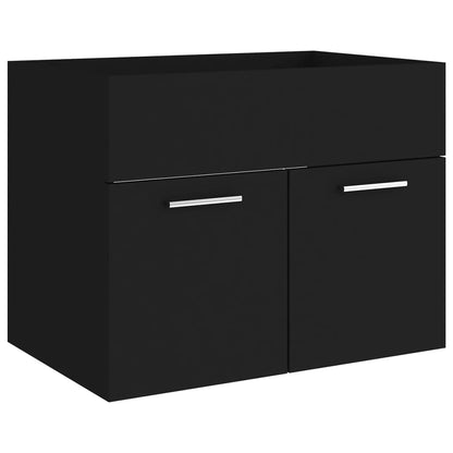 Ensemble de meubles salle de bain 2 pcs Noir Bois d'ingénierie