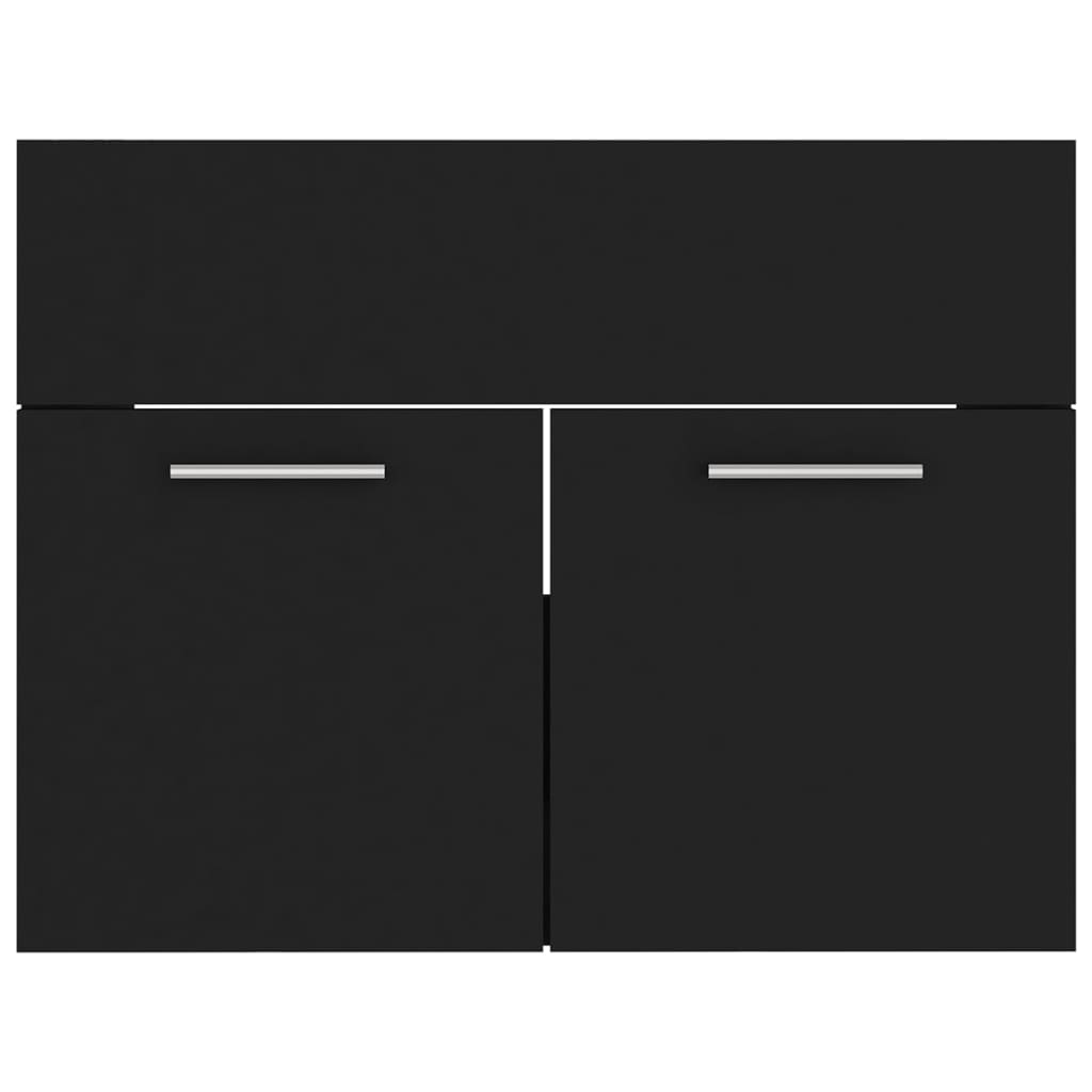 Ensemble de meubles salle de bain 2 pcs Noir Bois d'ingénierie