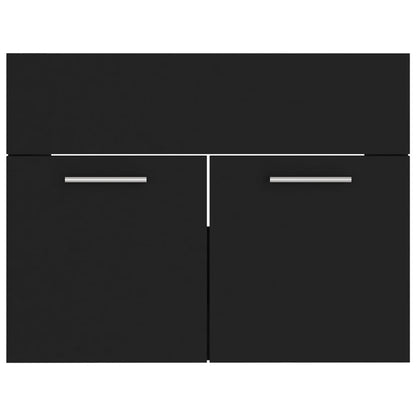 Ensemble de meubles salle de bain 2 pcs Noir Bois d'ingénierie