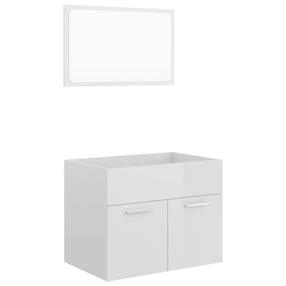 Ensemble de meubles de salle de bain 2 pcs Blanc brillant