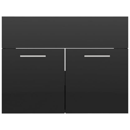 Ensemble de meubles de salle de bain 2 pcs Noir brillant