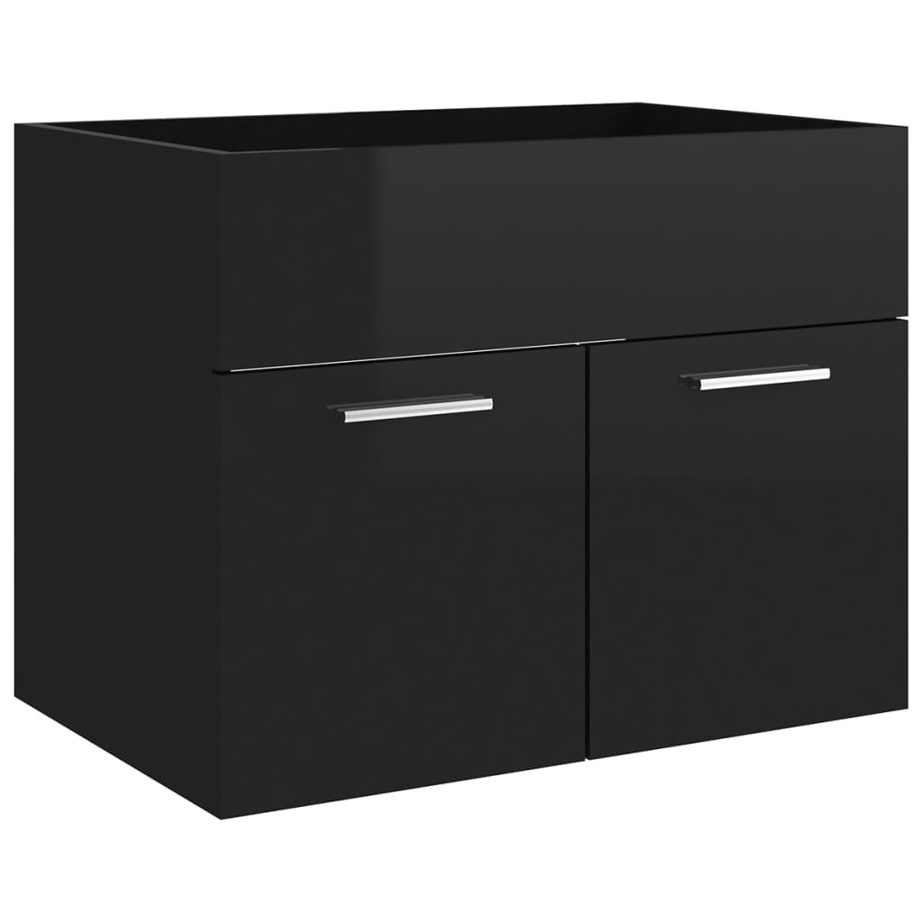 Ensemble de meubles de salle de bain 2 pcs Noir brillant