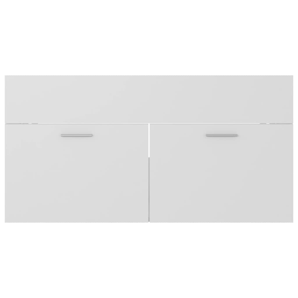 Ensemble de meubles de salle de bain 2pcs blanc bois ingénierie