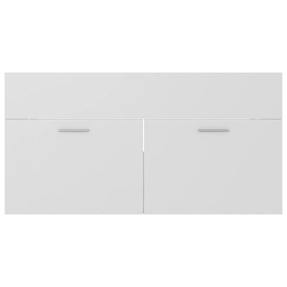 Ensemble de meubles de salle de bain 2pcs blanc bois ingénierie