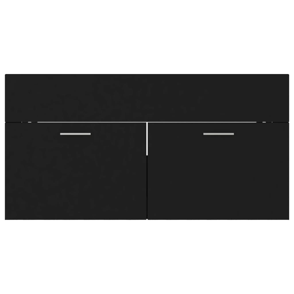 Ensemble de meubles de salle de bain 2 pcs noir bois ingénierie