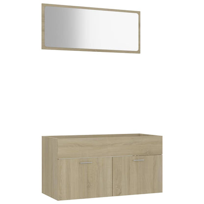 Ensemble de meubles de salle de bain 2 pcs chêne sonoma