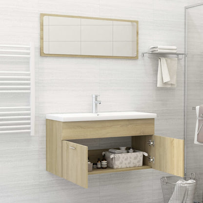 Ensemble de meubles de salle de bain 2 pcs chêne sonoma