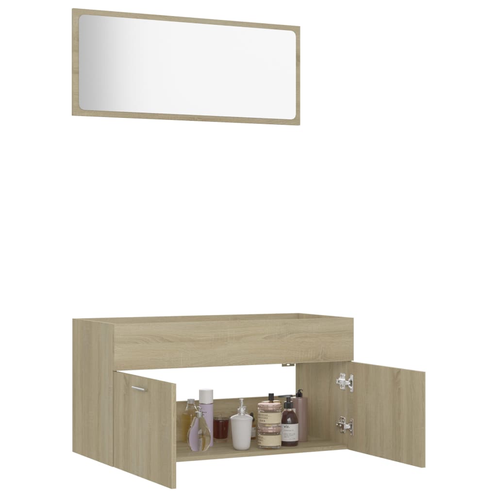 Ensemble de meubles de salle de bain 2 pcs chêne sonoma