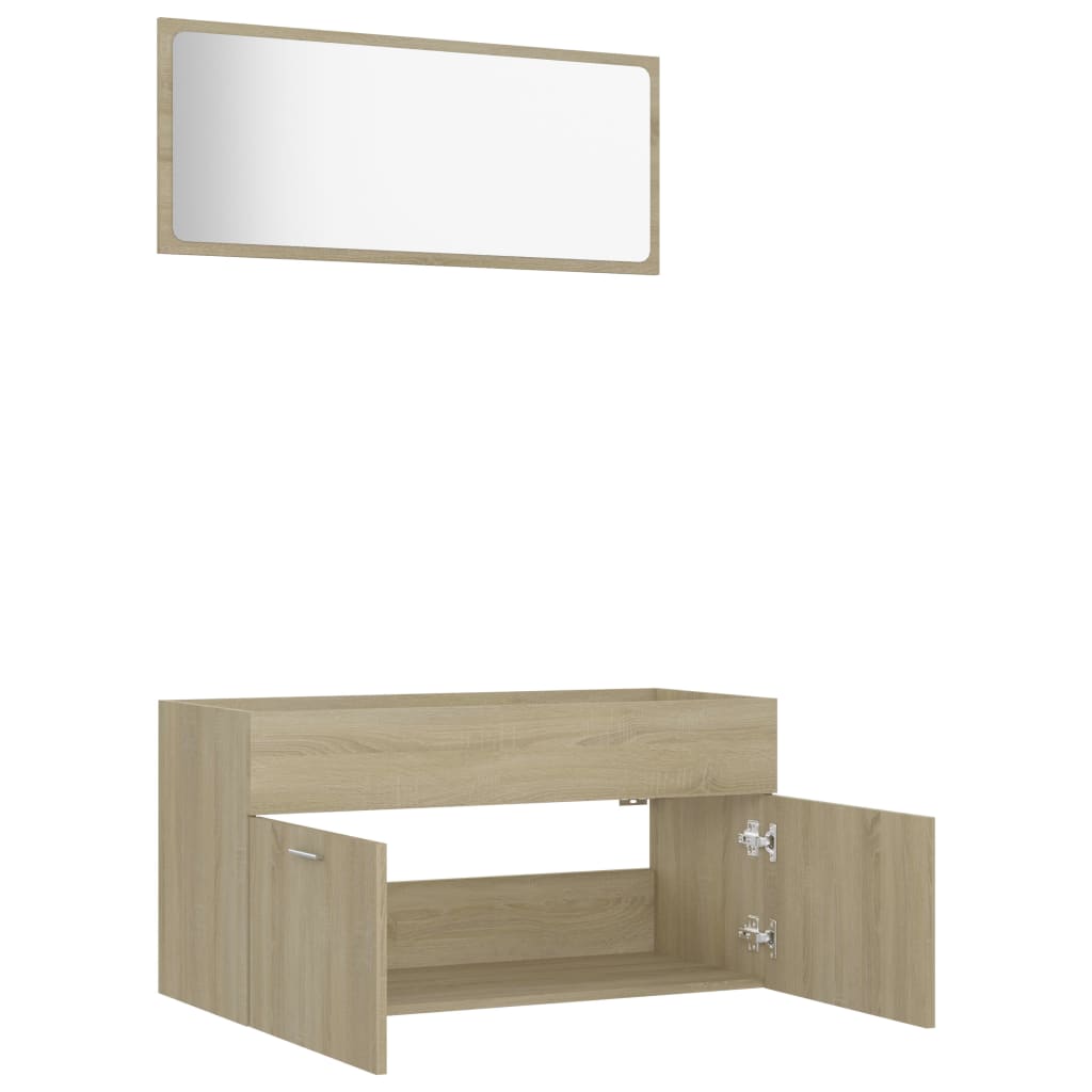 Ensemble de meubles de salle de bain 2 pcs chêne sonoma