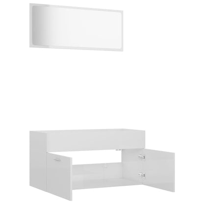 Ensemble de meubles de salle de bain 2 pcs blanc brillant