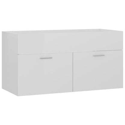 Ensemble de meubles de salle de bain 2 pcs blanc brillant