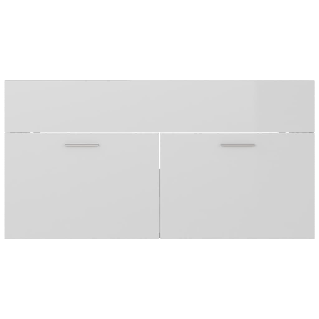 Ensemble de meubles de salle de bain 2 pcs blanc brillant