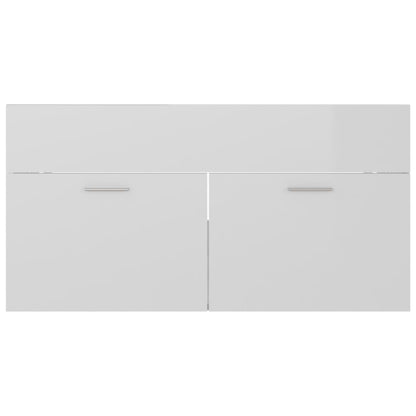 Ensemble de meubles de salle de bain 2 pcs blanc brillant