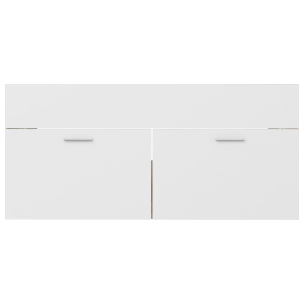 Ensemble de meubles de salle de bain 2pcs blanc et chêne sonoma