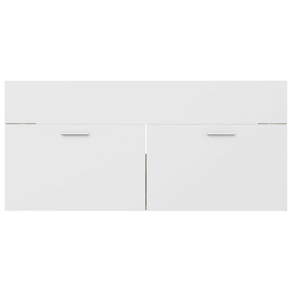 Ensemble de meubles de salle de bain 2pcs blanc et chêne sonoma