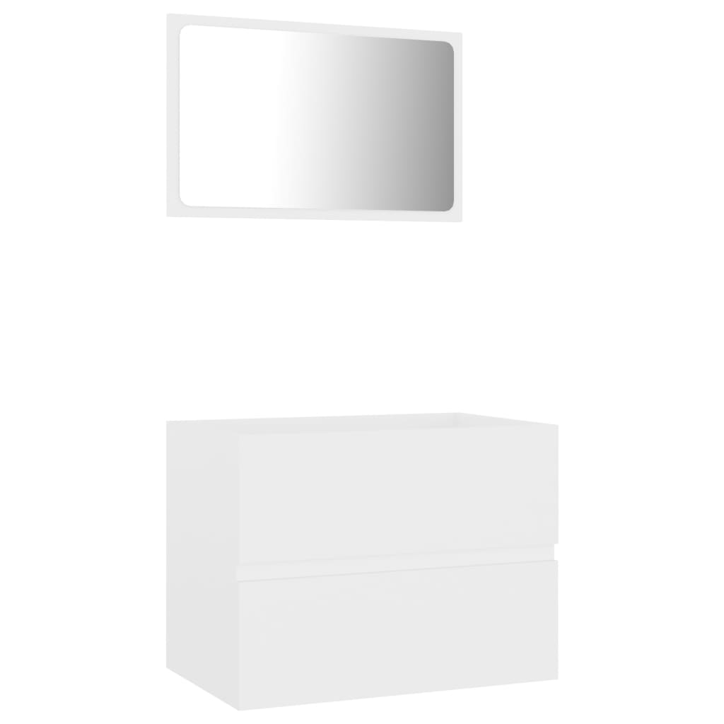 Ensemble de meubles salle de bain 2 pcs blanc bois d'ingénierie