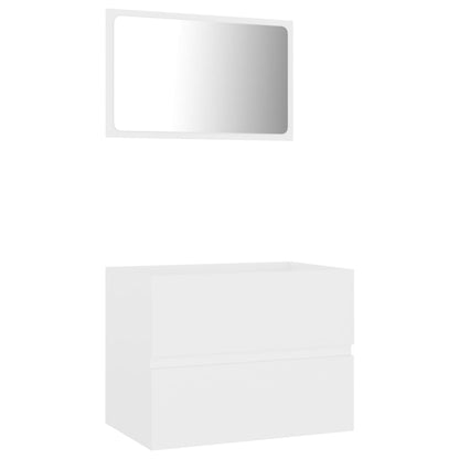 Ensemble de meubles salle de bain 2 pcs blanc bois d'ingénierie