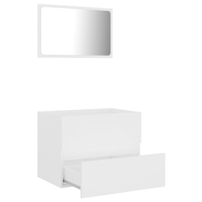 Ensemble de meubles salle de bain 2 pcs blanc bois d'ingénierie