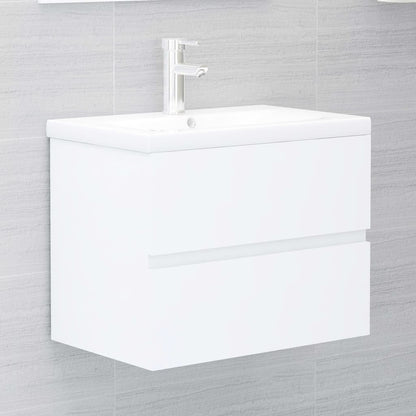 Ensemble de meubles salle de bain 2 pcs blanc bois d'ingénierie