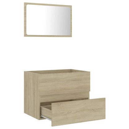 Ensemble de meubles de salle de bain 2 pcs chêne sonoma