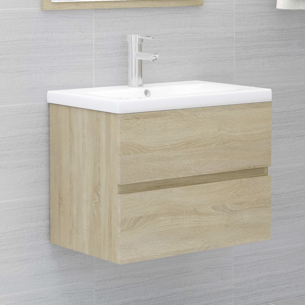 Ensemble de meubles de salle de bain 2 pcs chêne sonoma