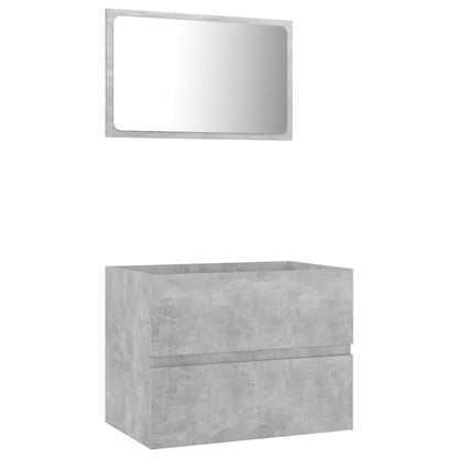 Ensemble de meubles de salle de bain 2 pcs gris béton