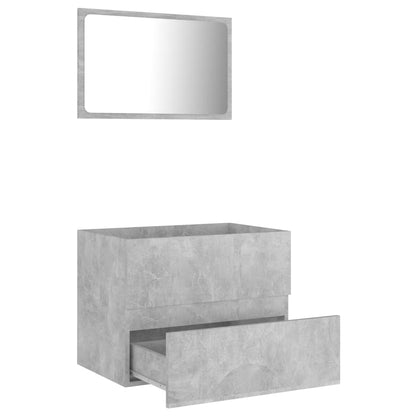 Ensemble de meubles de salle de bain 2 pcs gris béton