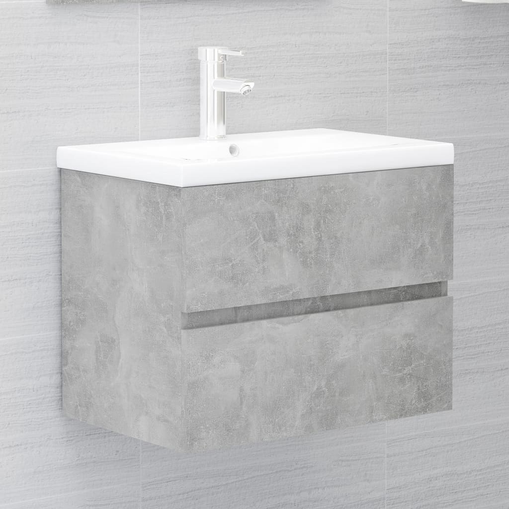 Ensemble de meubles de salle de bain 2 pcs gris béton