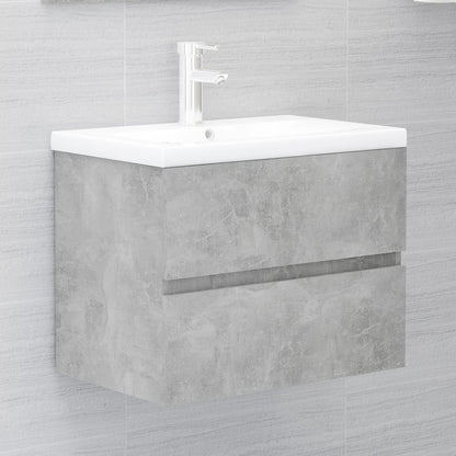 Ensemble de meubles de salle de bain 2 pcs gris béton