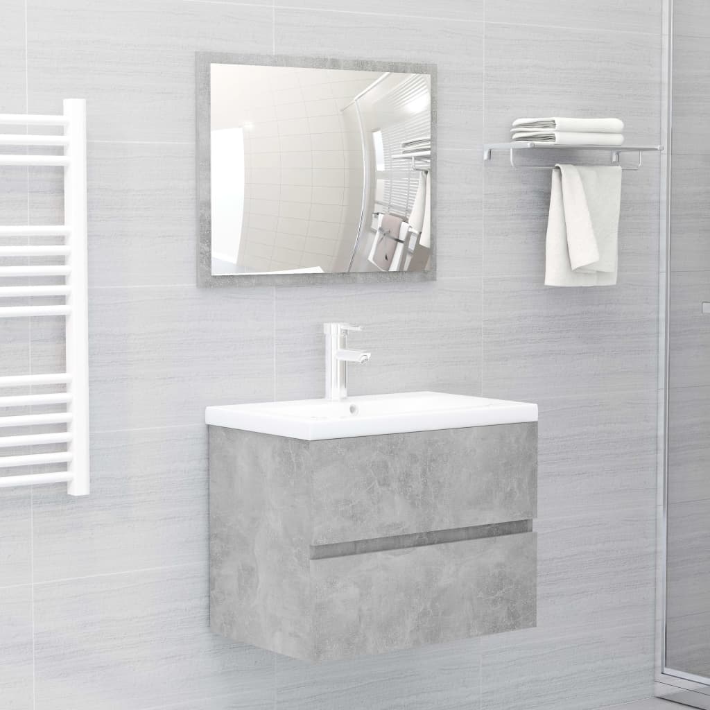 Ensemble de meubles de salle de bain 2 pcs gris béton