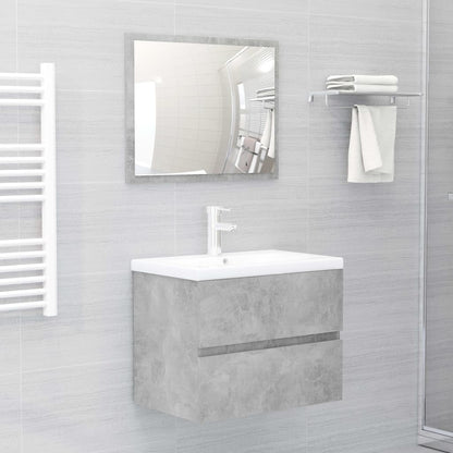 Ensemble de meubles de salle de bain 2 pcs gris béton