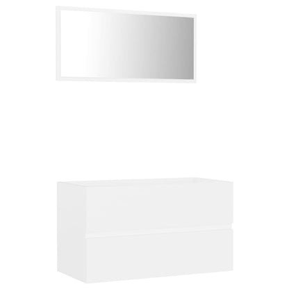 Ensemble de meubles salle de bain 2 pcs blanc bois d'ingénierie