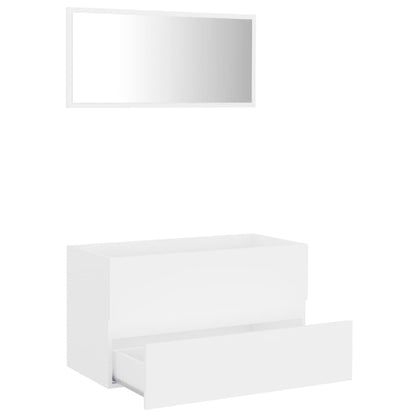 Ensemble de meubles salle de bain 2 pcs blanc bois d'ingénierie